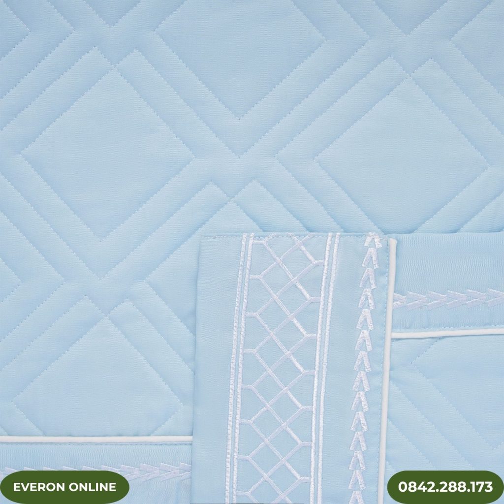Bộ Chăn Ga Gối Everon Tencel Màu Xanh