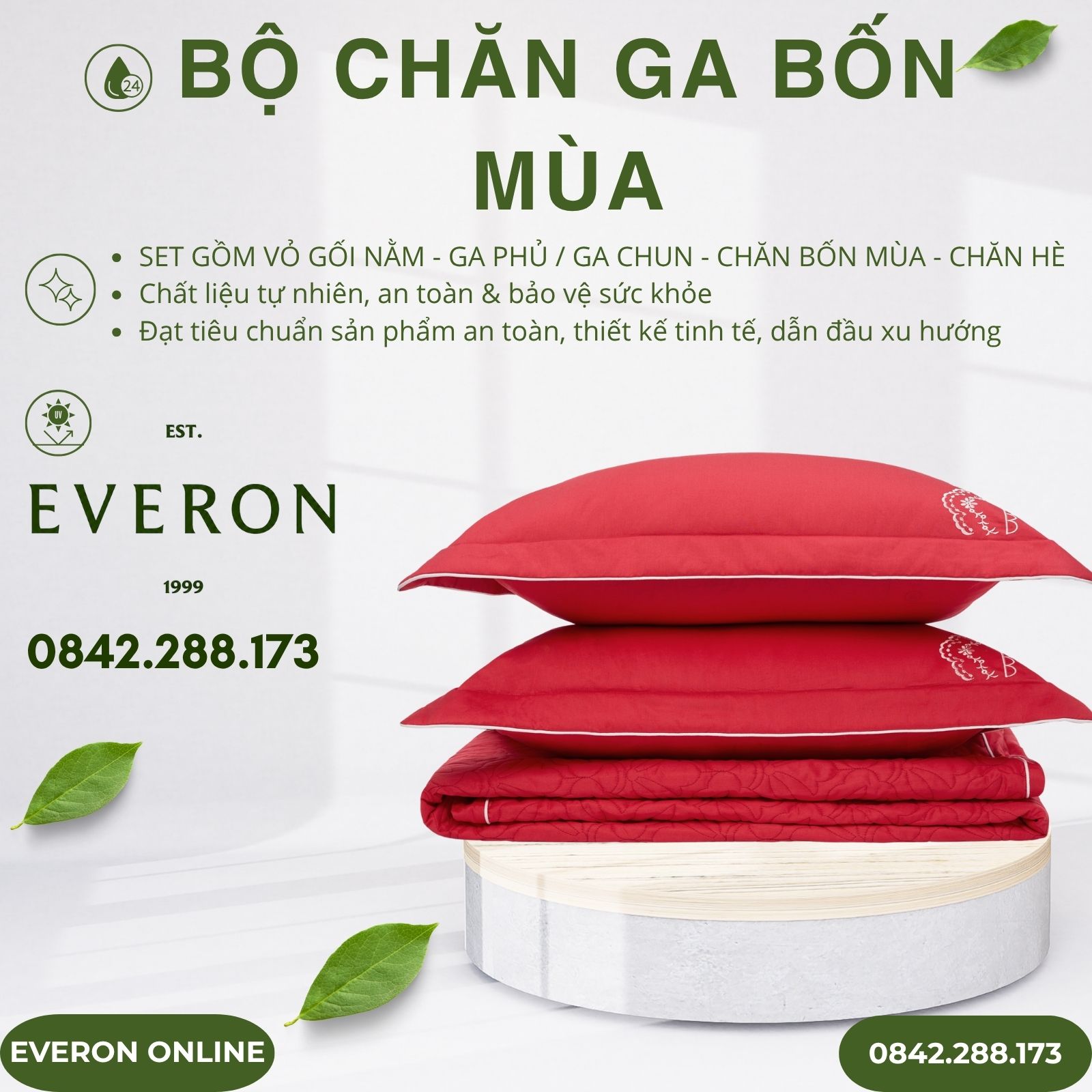 Bộ Chăn Ga Gối Everon Yêu Nồng Nhiệt ESM25019 Modal Cotton Bộ Chăn Ga Gối Everon Yêu Nồng Nhiệt ESM25019 Modal Cotton