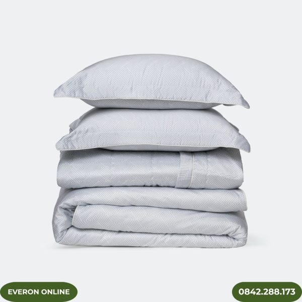 Bộ Chăn Ga Gối Kỷ Hà Xám EPTC25037 Everon Chính Hãng