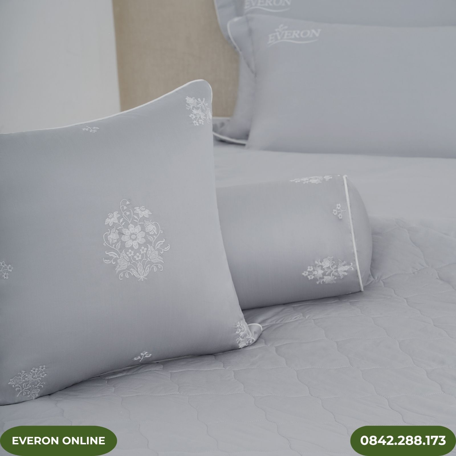 Bộ Chăn Ga Gối Tencel Everon Màu Xám Bộ Chăn Ga Gối Tencel Everon Màu Xám