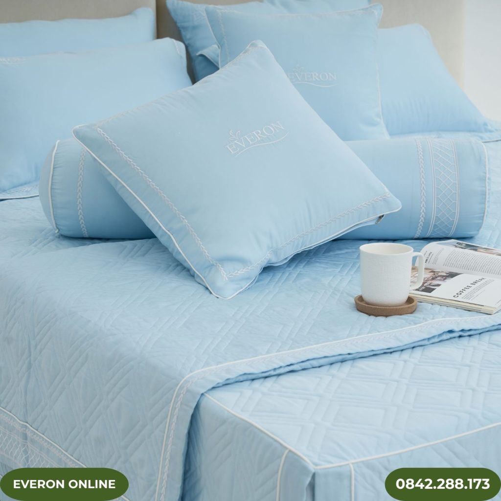 Bộ Ga Chun Everon EST25034 Làn Nước Xanh