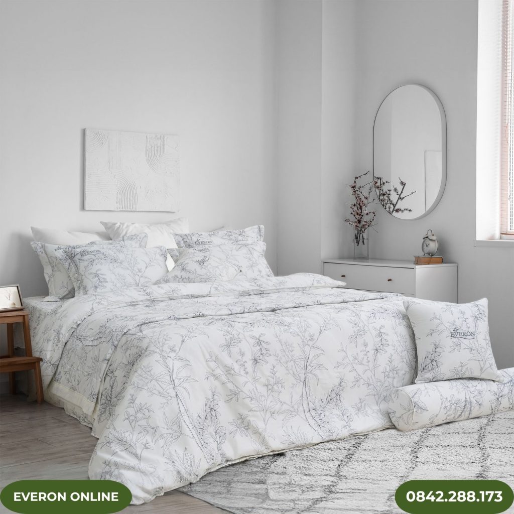 Bộ Ga Gối Everon EPTC25036 Vườn Tươi Tốt Hàng Chính Hãng