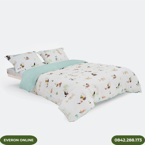 Bộ chăn ga Cotton Everon Cún Thân Thiện cho bé