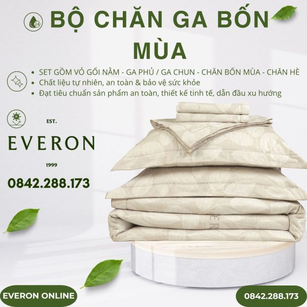 Bộ chăn ga Everon EPC27027 Beech Cotton cao cấp