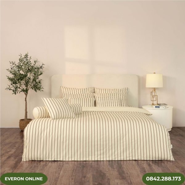 Bộ chăn ga Everon EPC27031 Linear màu be Cotton