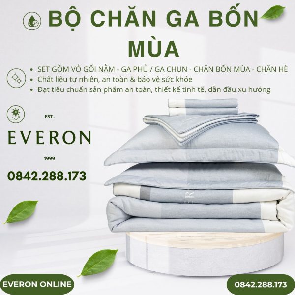 Bộ chăn ga Everon EPM27034 Ocean Modal BST Những Mảnh Êm