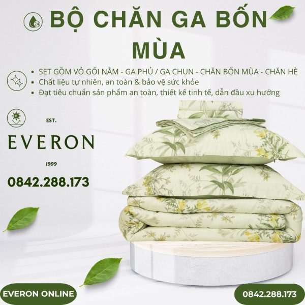 Bộ chăn ga Everon EPMOC27025 Lilies Modal Cotton