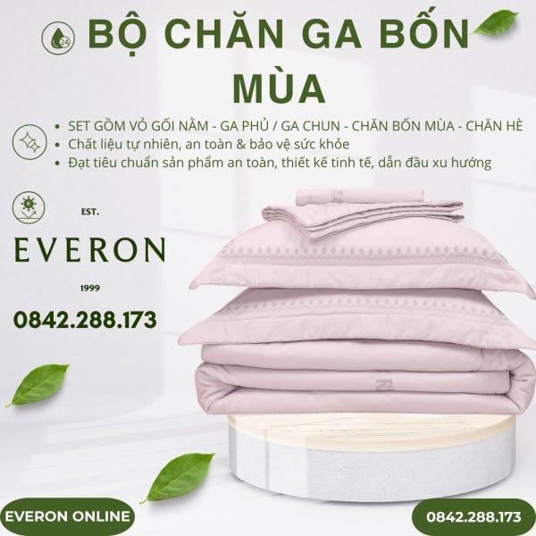 Bộ chăn ga Everon ESTMC27003 Broderie Modal Cotton