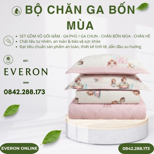 Bộ chăn ga gối Everon CPM25205 Công Chúa Điệu