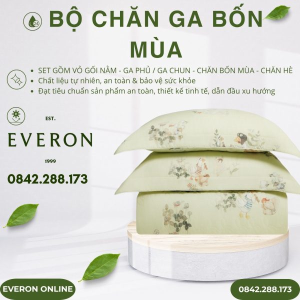 Bộ chăn ga gối Everon CPT26202 Khu Rừng Cổ Tích