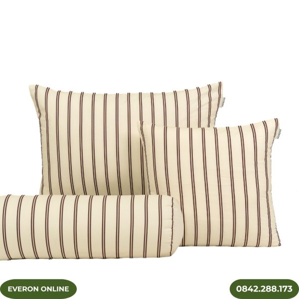 Bộ chăn ga gối Everon EPC27031 Linear gam màu be