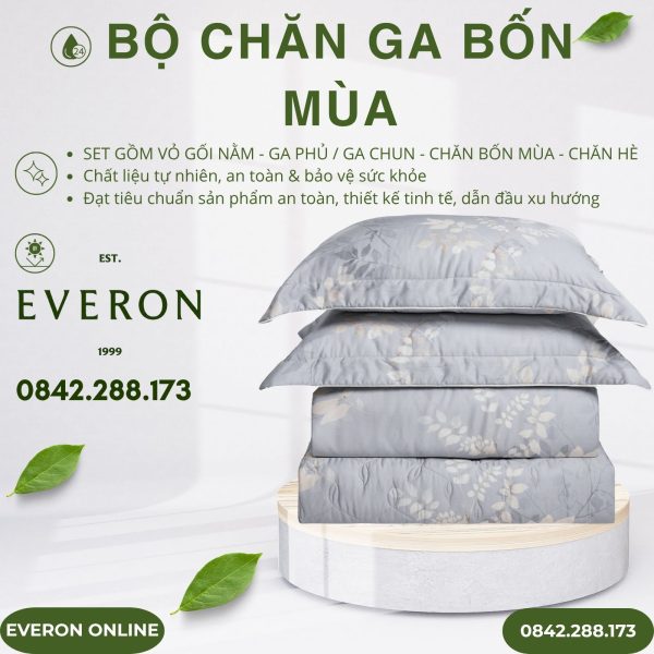Bộ chăn ga gối Everon EPTC26017 Chạng Vạng Tencel Blend