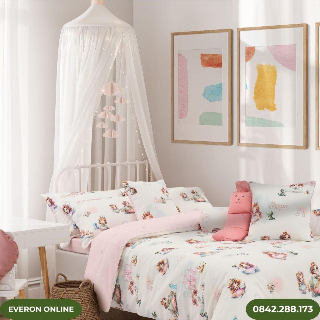 Bộ chăn ga gối Everon Modal Cotton Công Chúa Điệu