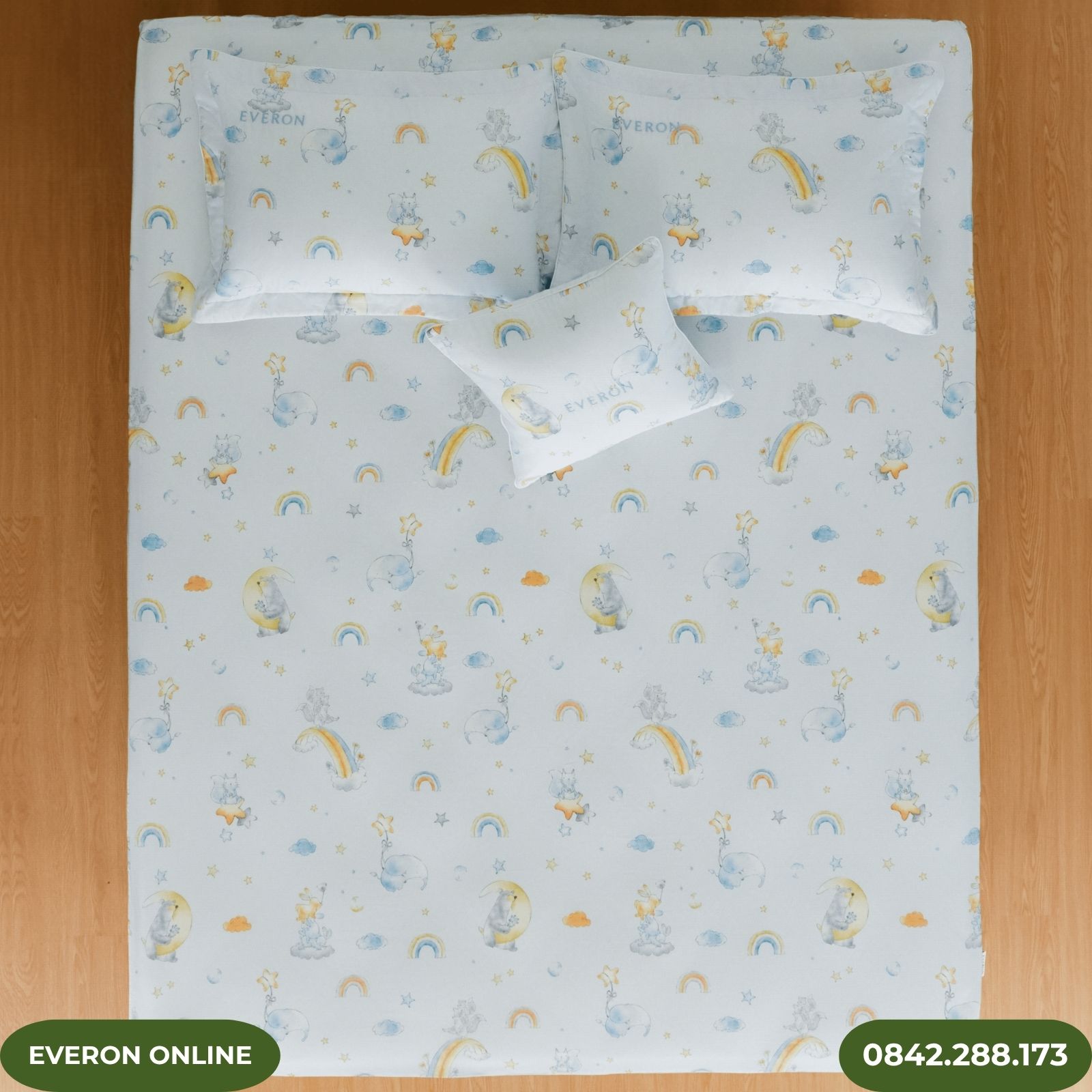 Bộ chăn ga gối Everon Vườn Thú Trên Mây Tencel Bộ chăn ga gối Everon Vườn Thú Trên Mây Tencel