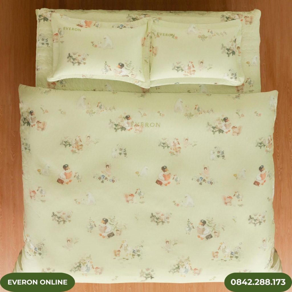 Bộ chăn ga gối Everon trẻ em BST Cutie Khu Rừng Cổ Tích