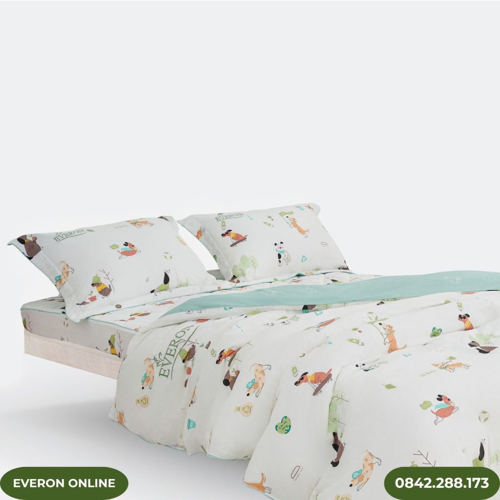 Bộ chăn ga gối trẻ em Everon Cún Thân Thiện CPC25201