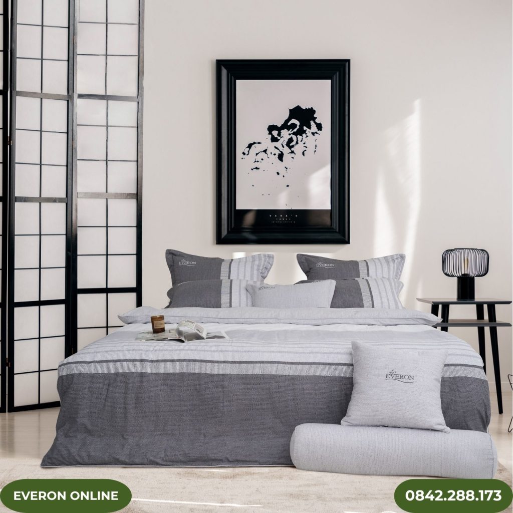 Bộ ga chun chần Everon EPM25039 Kẻ Giao Thoa