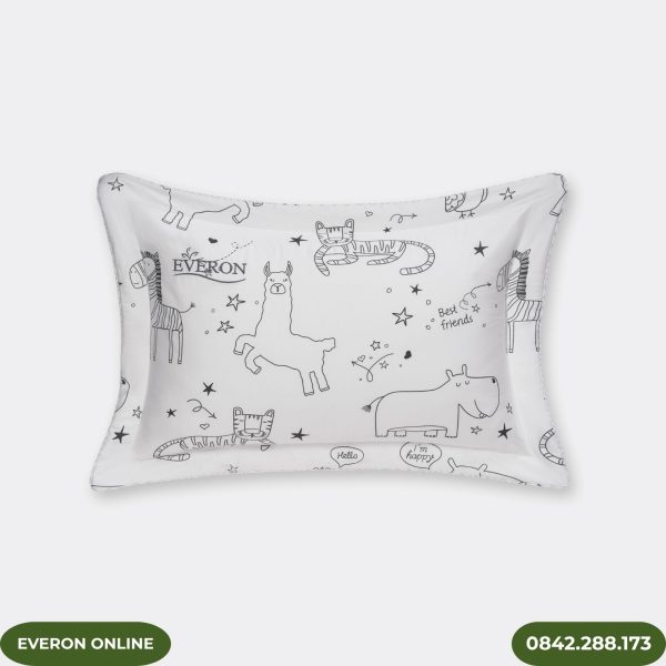 Chăn ga Cotton Everon Kids Vườn Thú Tinh Nghịch