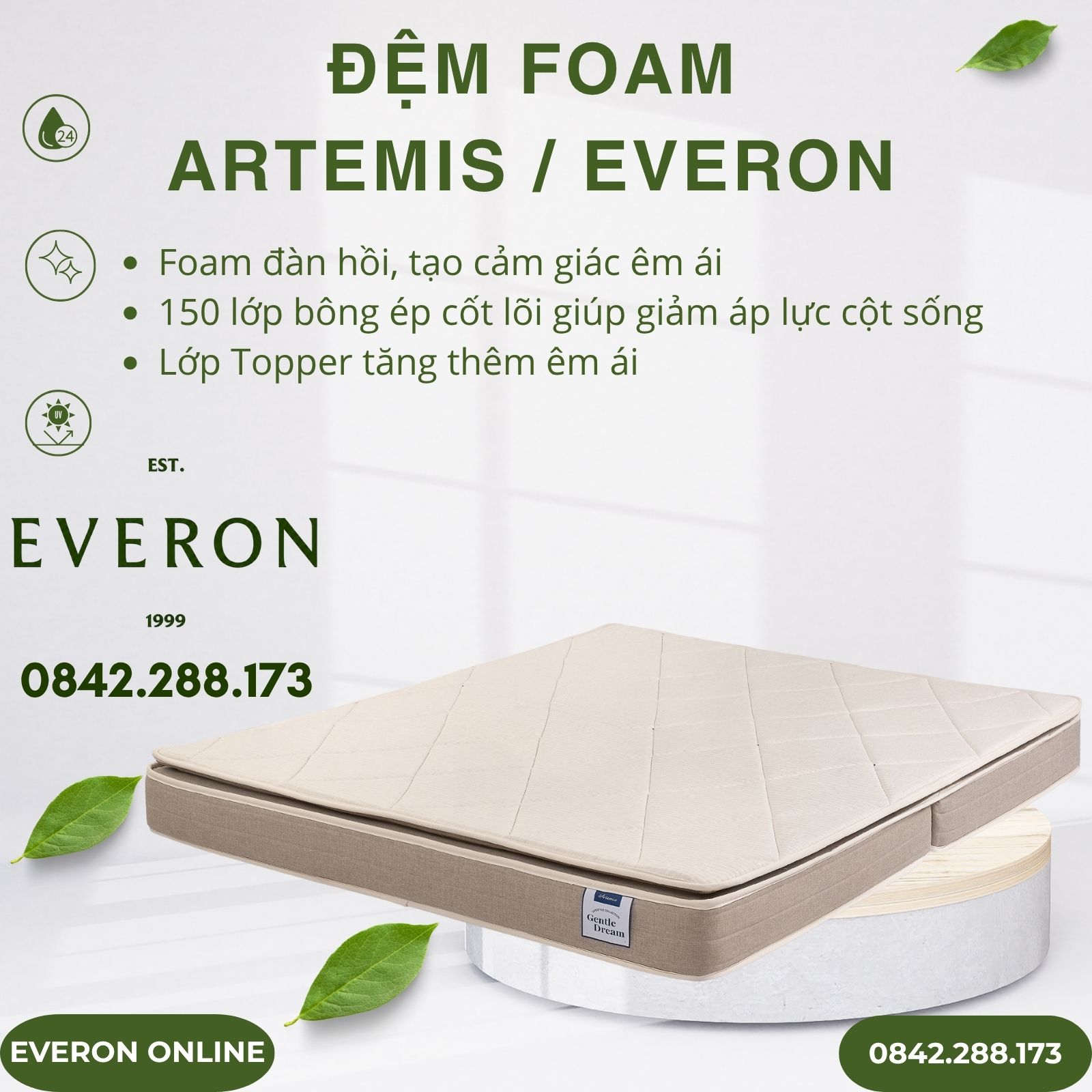 Đệm Foam Artemis Everon Đệm Foam Artemis Everon