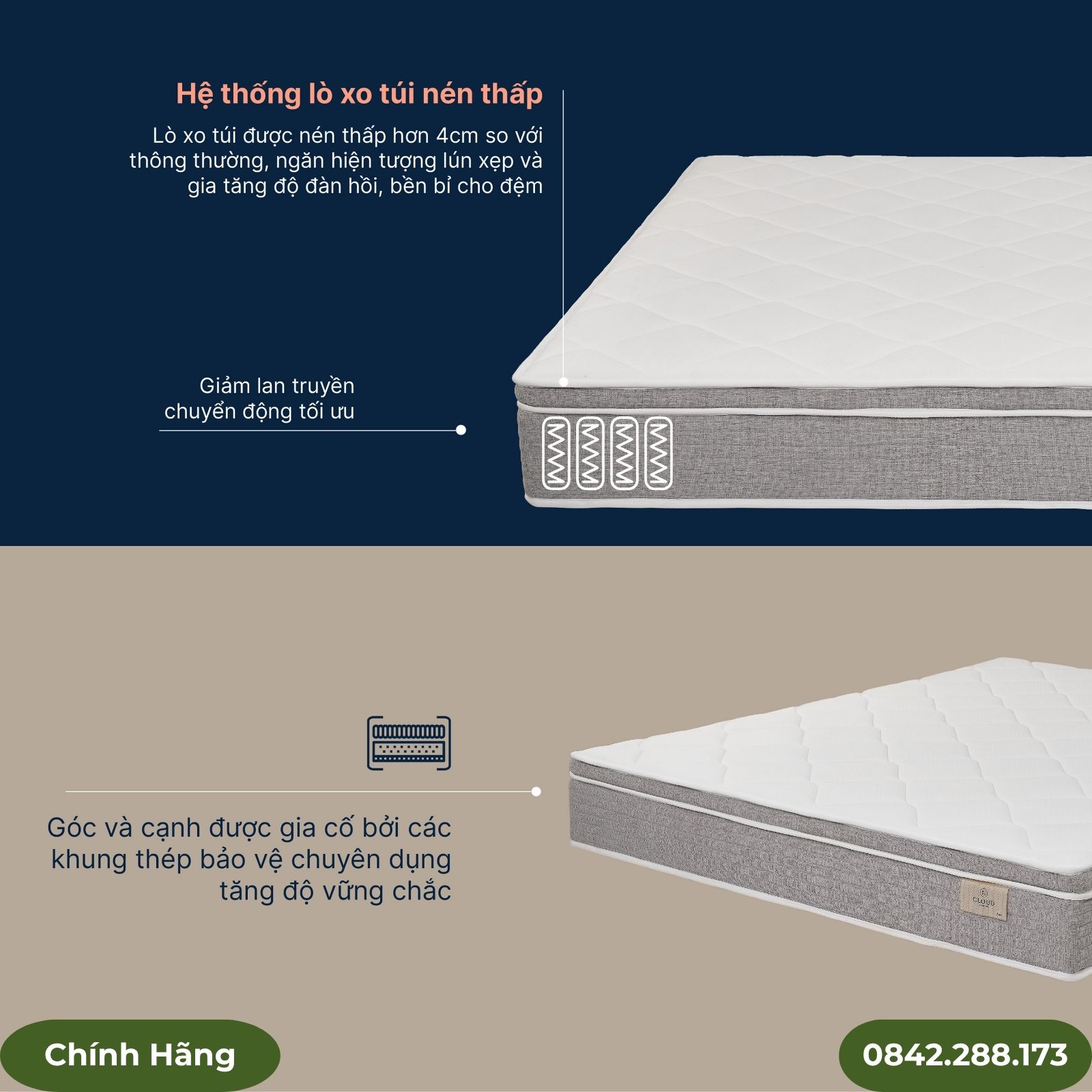 Đệm King Koil Cloud Lux lò xo túi êm ái Đệm King Koil Cloud Lux lò xo túi êm ái