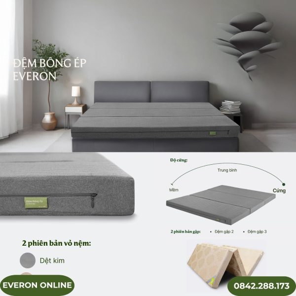 Đệm bông ép Everon thông thoáng dễ sử dụng