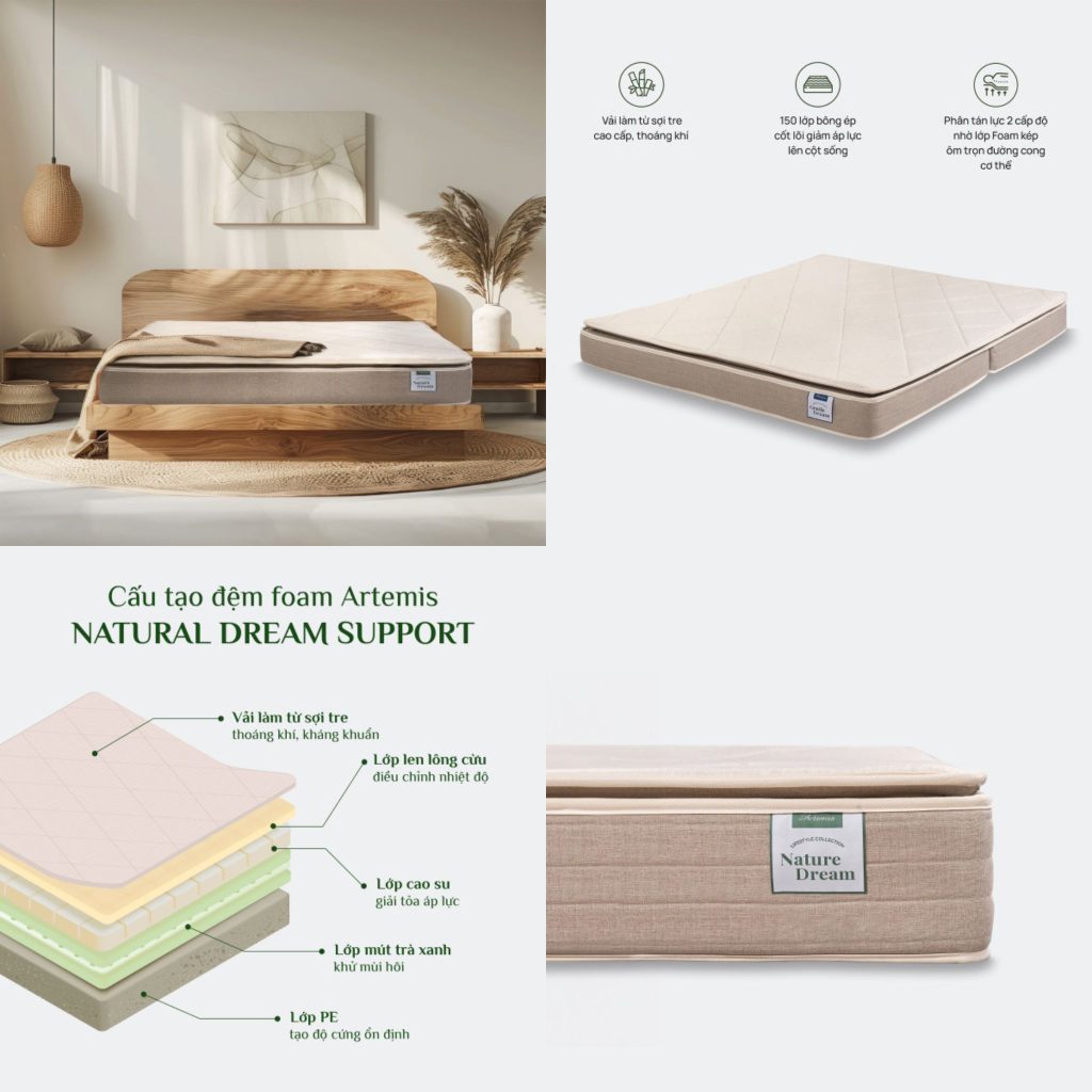 Đệm everon đệm foarm, đệm bông ép, đệm cao su non thiên nhiên, đệm topper plus Chính Hãng (1)
