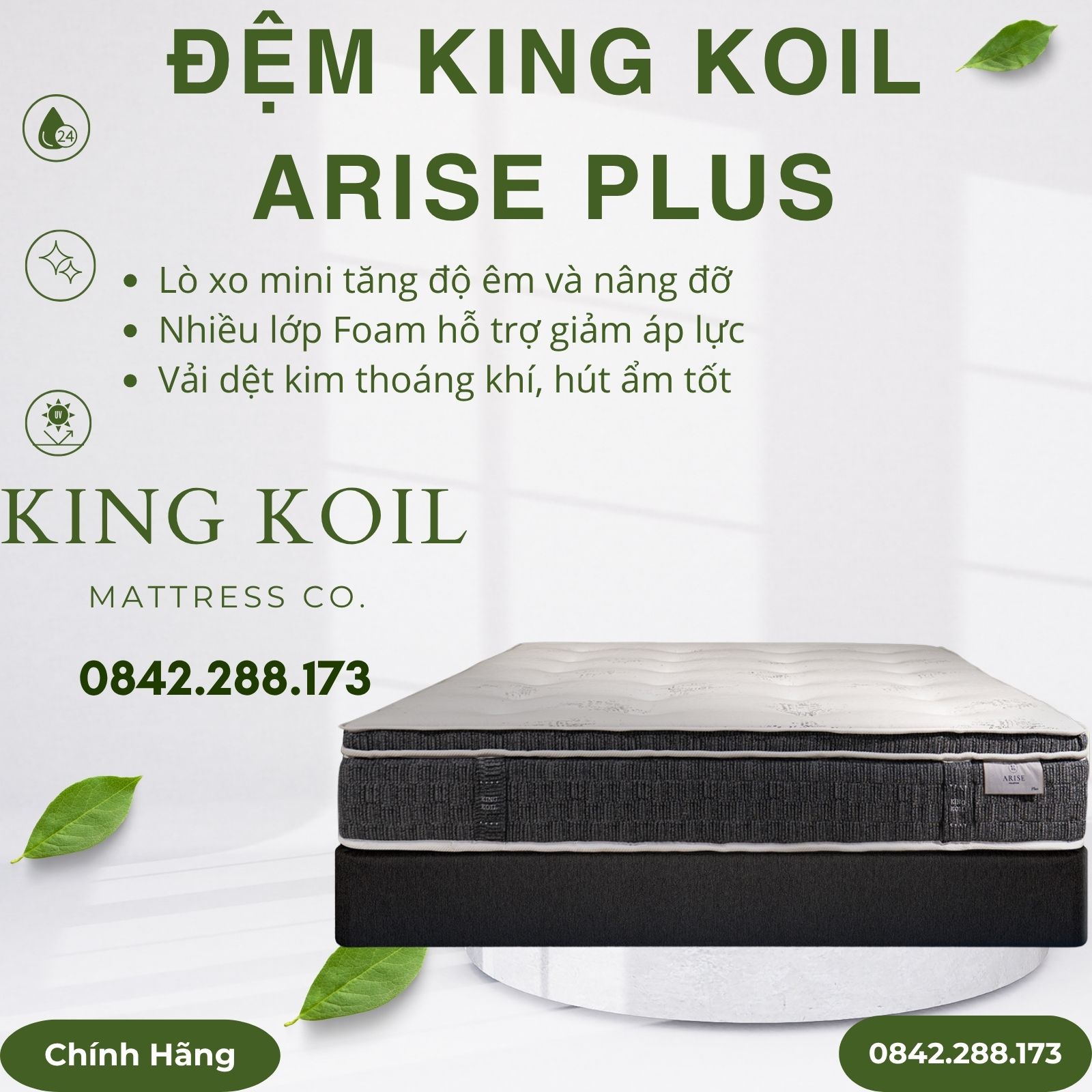 Đệm lò xo King Koil Arise Plus Đệm lò xo King Koil Arise Plus
