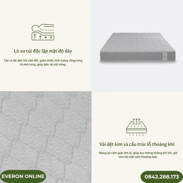 Đệm lò xo Pocket Pops Everon gập 2