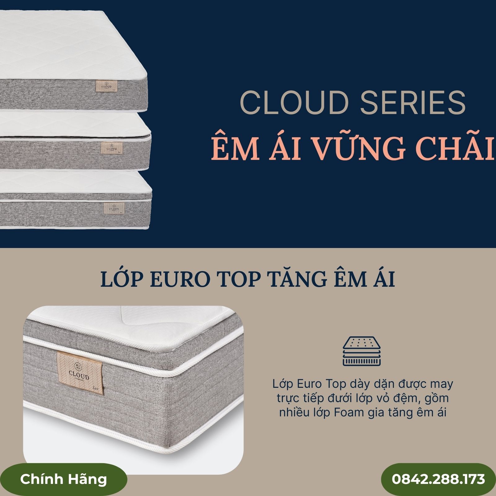 Đệm lò xo túi King Koil Cloud Lux cao cấp Đệm lò xo túi King Koil Cloud Lux cao cấp