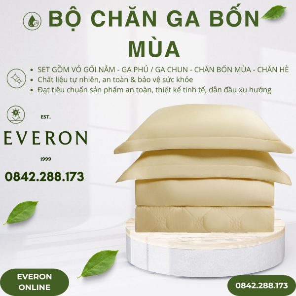 Bộ chăn ga gối Everon ESM26002 Vườn nắng Modal BST 2026