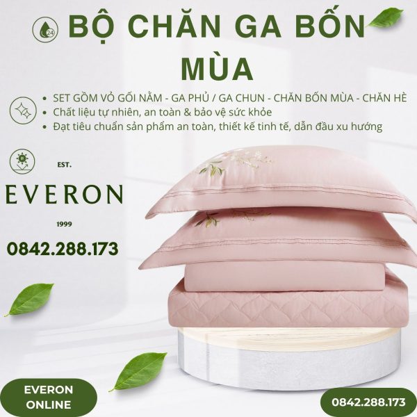 Bộ chăn ga gối Everon ESM26004 Đồng ca hoa cỏ
