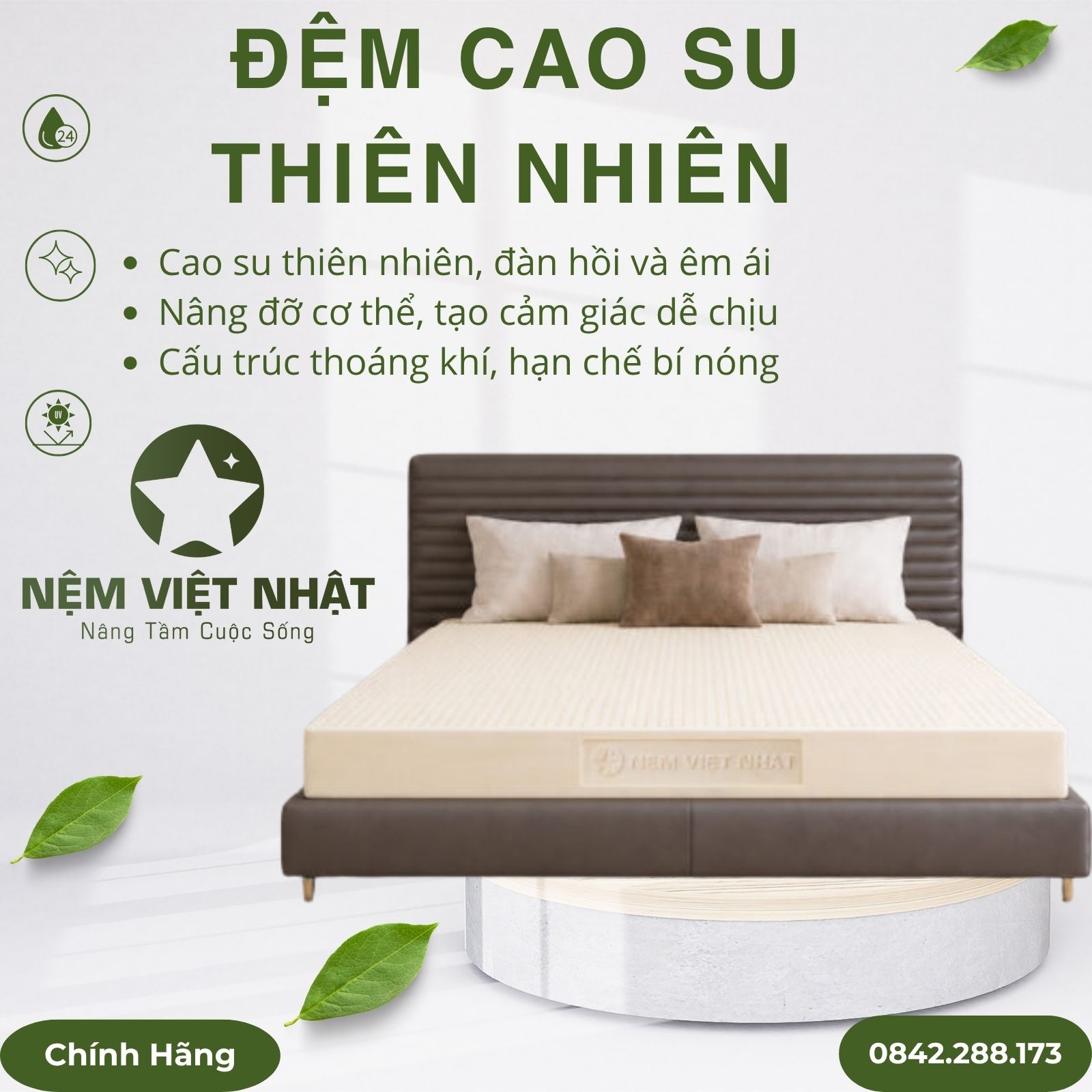 Nệm cao su thiên nhiên Natural Việt Nhật Nệm cao su thiên nhiên Natural Việt Nhật