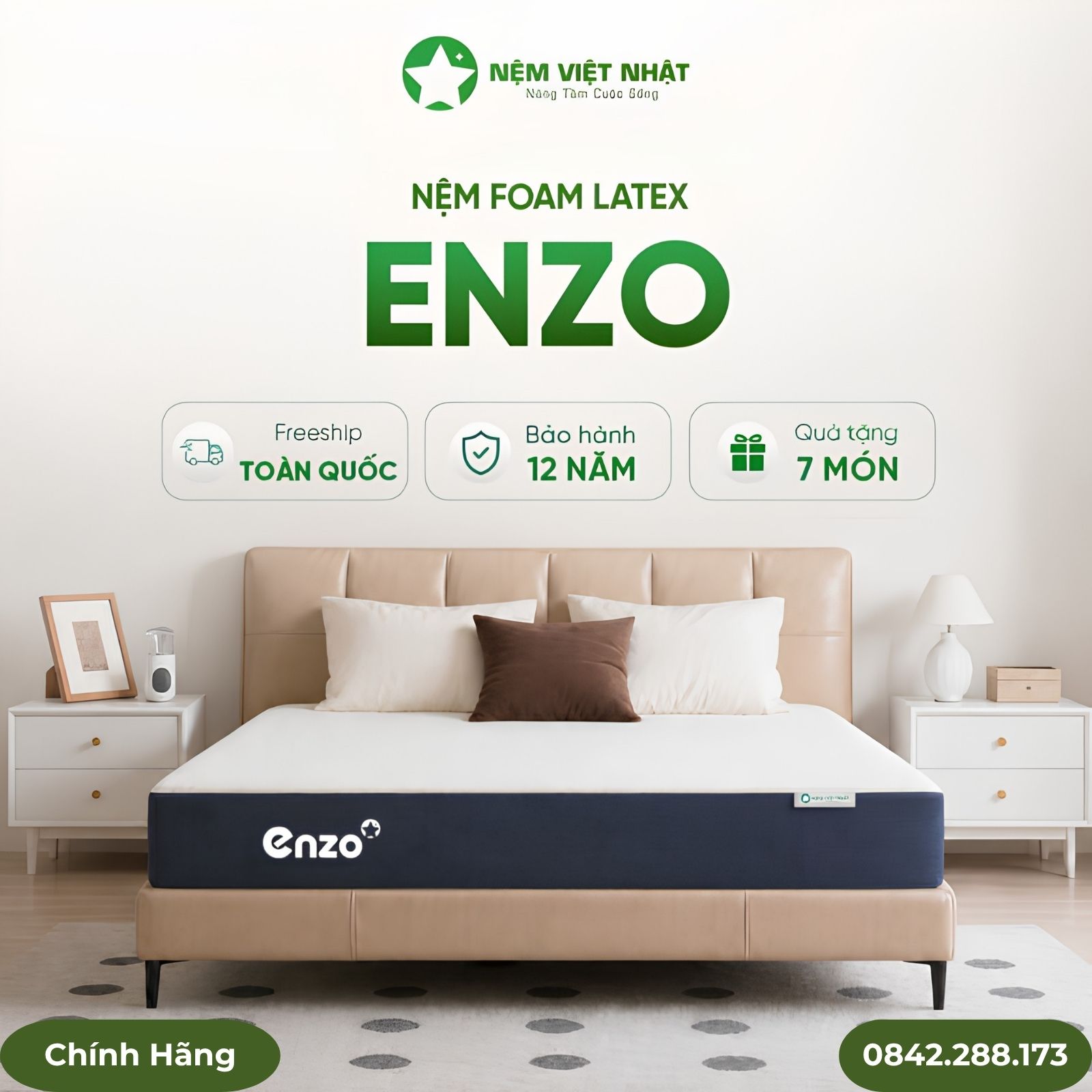 Nệm foam Latex Việt Nhật Enzo Nệm foam Latex Việt Nhật Enzo