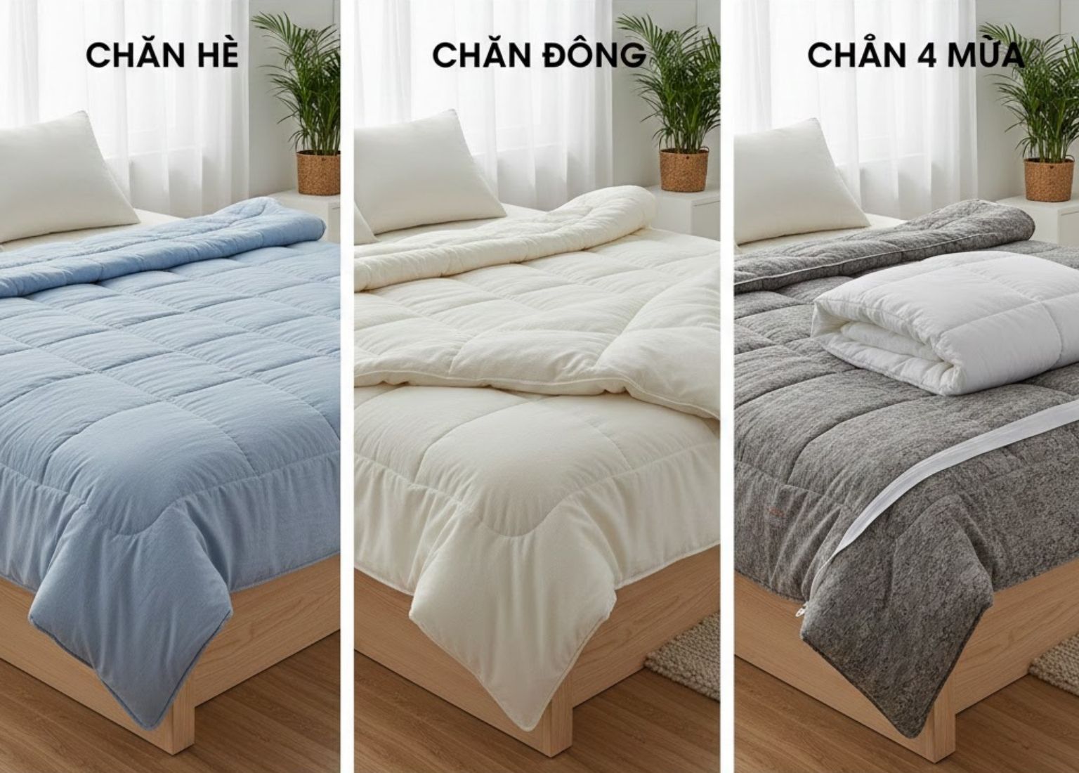 Phân biệt chăn hè và chăn bốn mùa EVERONONLINE.COM