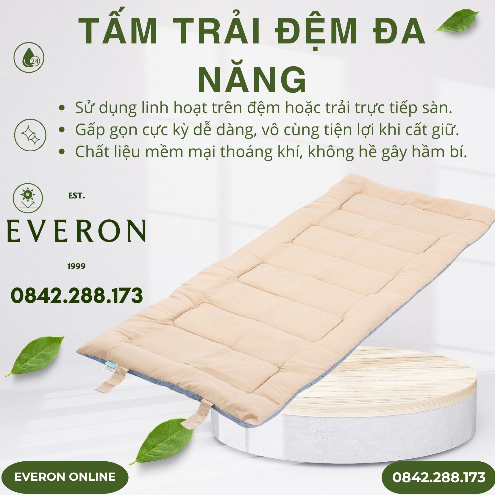 TẤM TRẢI ĐỆM ĐA NĂNG EVERON KBEDDING TIỆN NGHI LINH ĐỘNG EVERONONLINE.COM