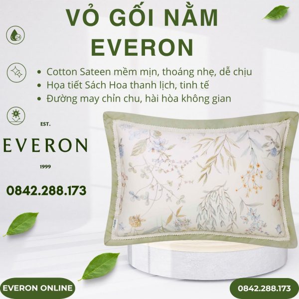 Vỏ gối nằm Everon EPC26014 Sách Hoa