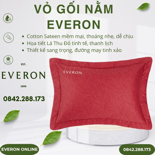 Vỏ gối nằm Everon EPC26016 Lá Thu Đỏ