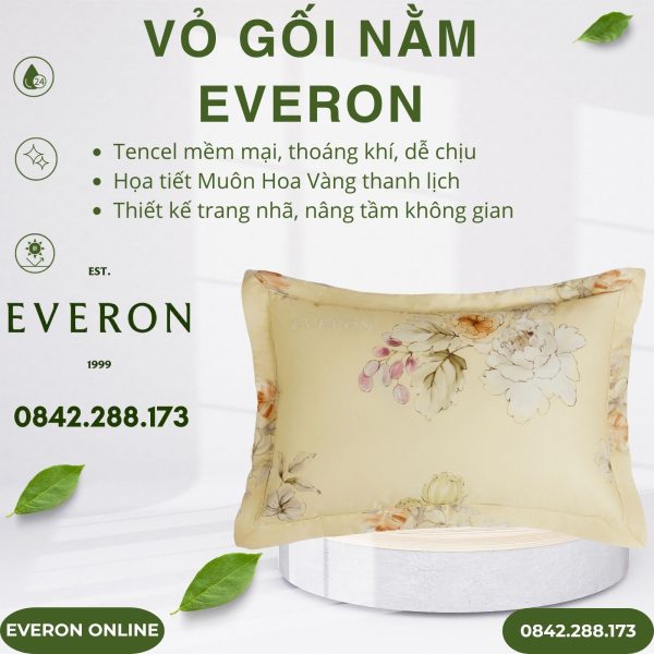 Vỏ gối nằm Everon EPTC26018 Muôn Hoa Vàng