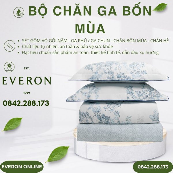 Bộ Chăn Ga Gối EPC26012 Vườn Cổ Điển BST Đơm Hoa Cao Cấp
