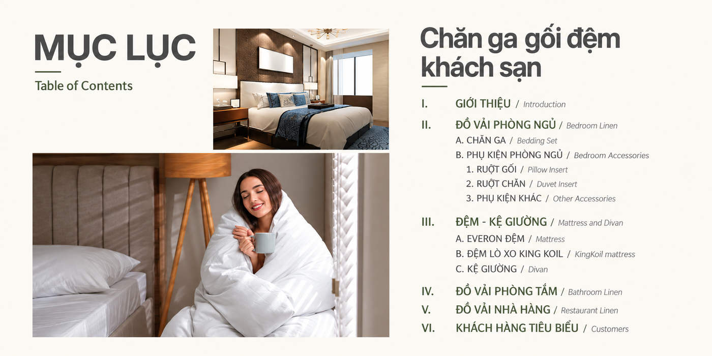 Bảng báo giá chăn ga khách sạn Everon