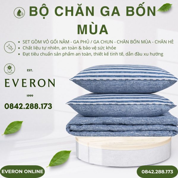 Bộ Chăn Ga Gối Everon EPBC25014 Nét Đương Thời Bamboo