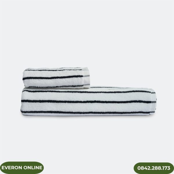 Bộ Khăn Cotton Everon Sọc Đen Mềm Mại