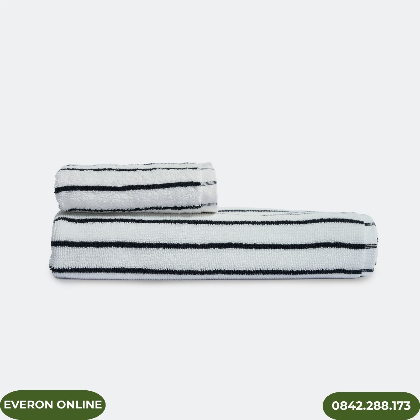Bộ Khăn Cotton Everon Sọc Đen Mềm Mại Bộ Khăn Cotton Everon Sọc Đen Mềm Mại