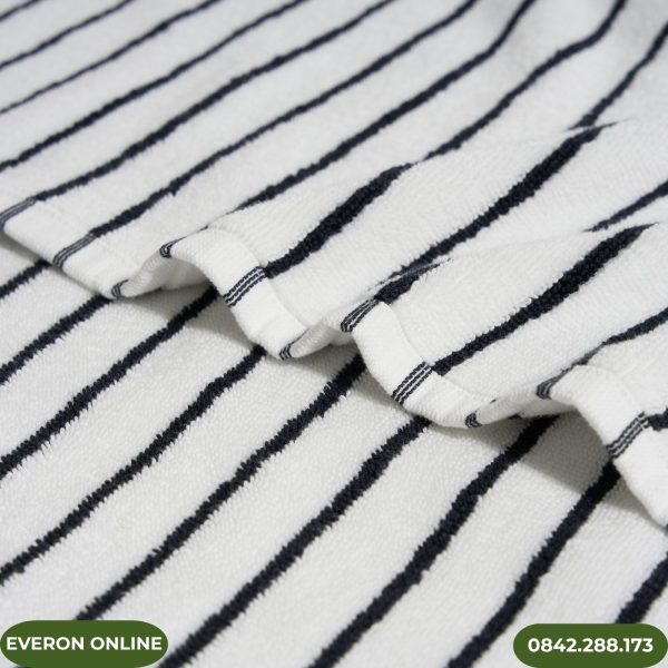 Bộ Khăn Cotton Everon Sọc Đen Thấm Hút Tốt