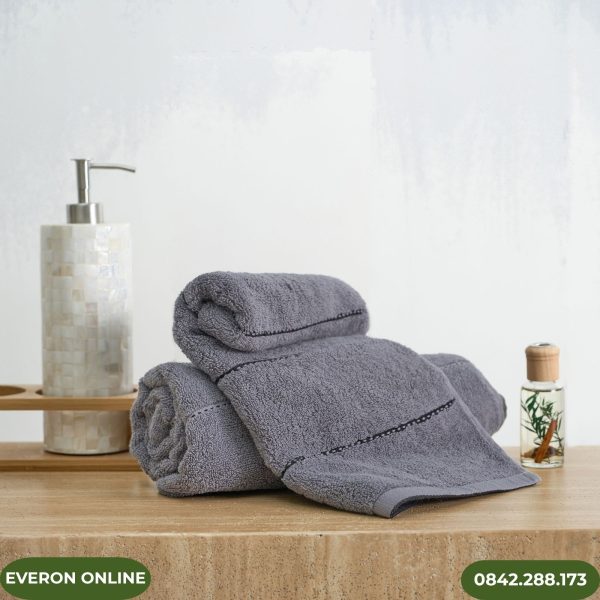 Bộ Khăn Everon Cotton Xám 3 Món Tiện Lợi