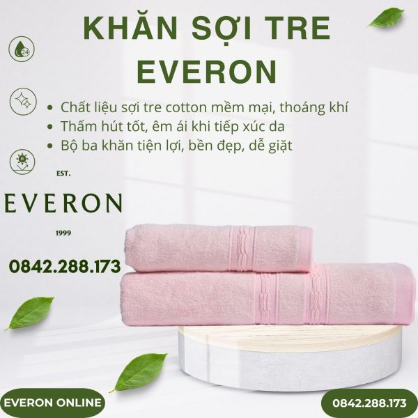 Bộ Khăn Everon Sợi Tre Cao Cấp Mềm Mại