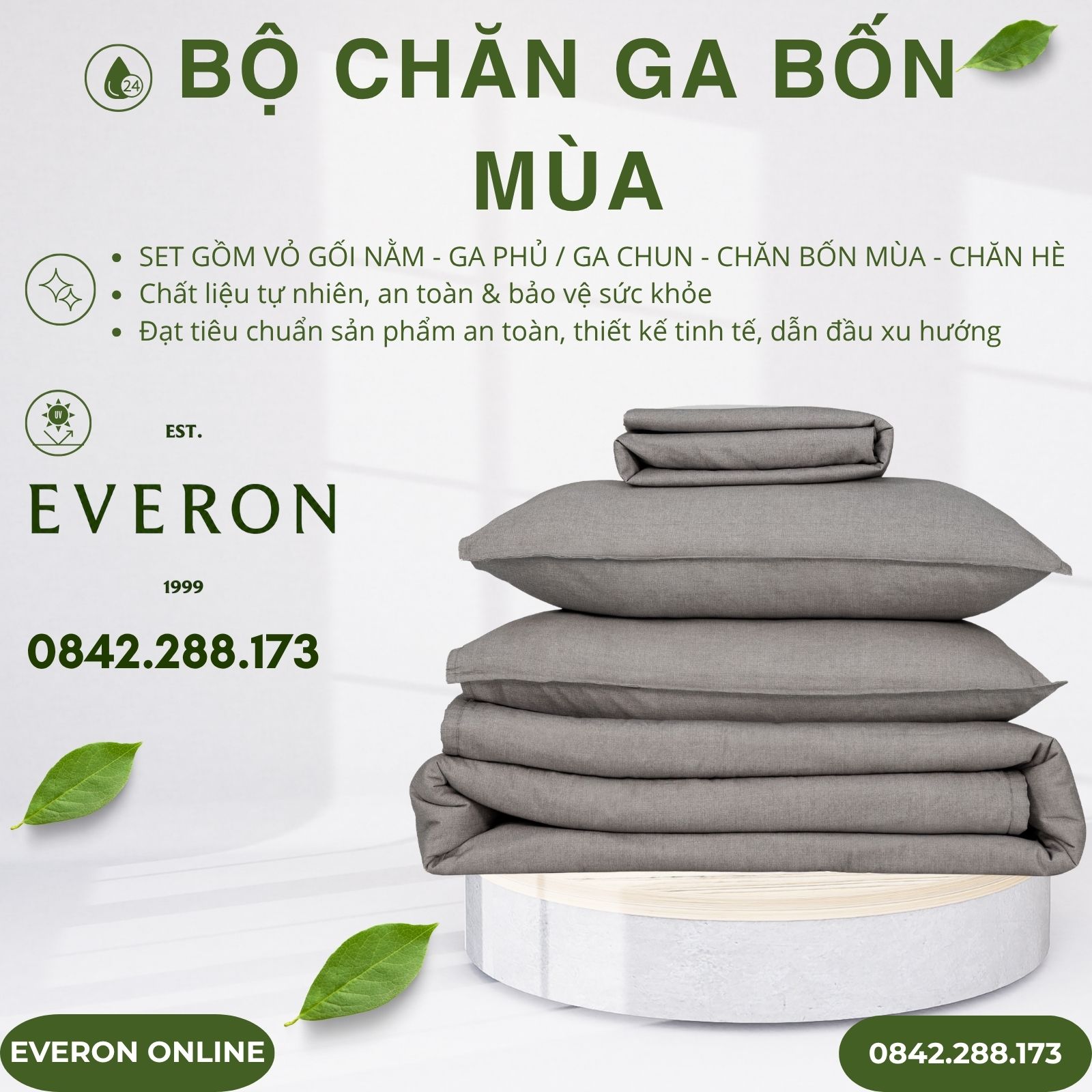Bộ chăn ga EVERON BPC703 Melange Cotton BST Basic Bộ chăn ga EVERON BPC703 Melange Cotton BST Basic
