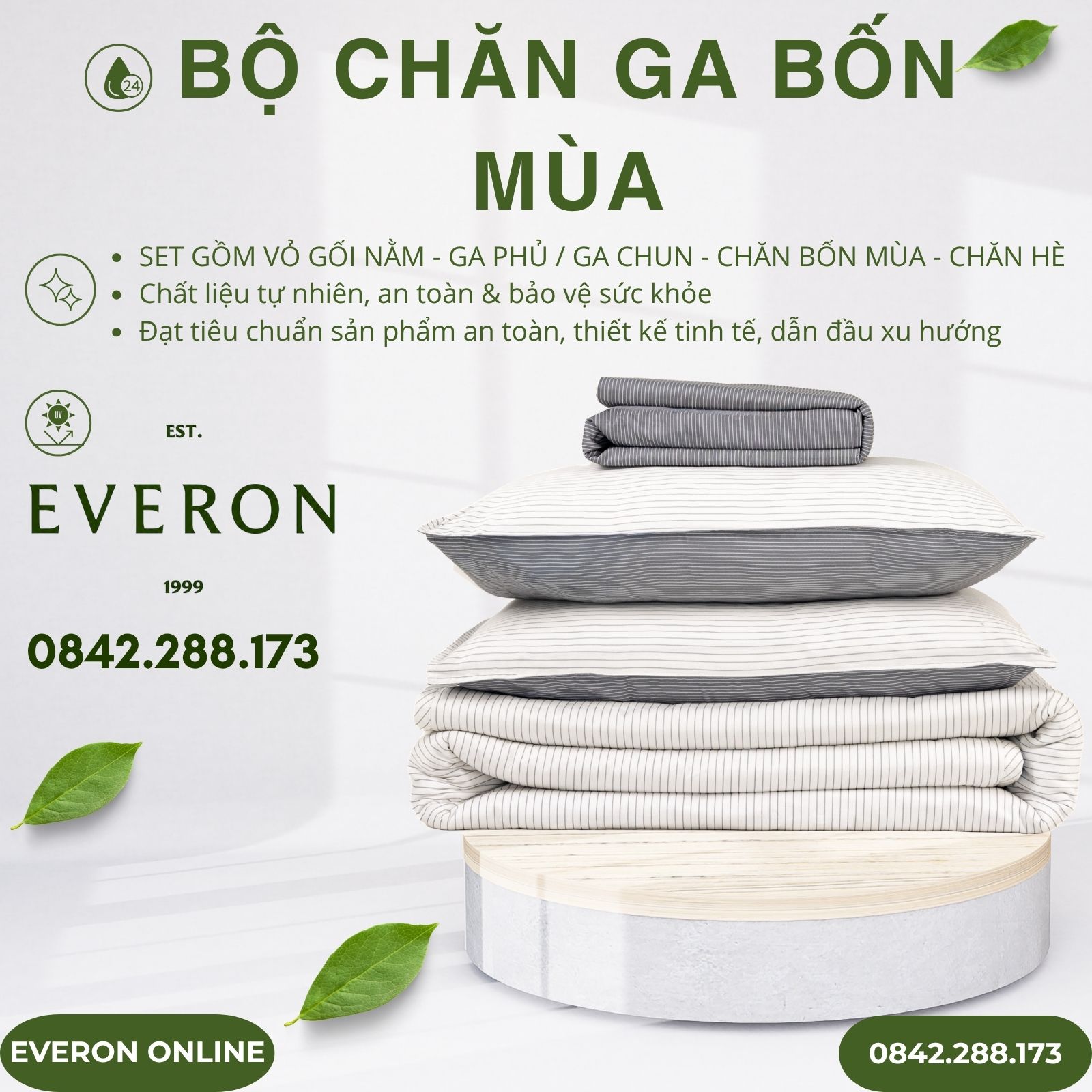 Bộ chăn ga EVERON BPC704 Pinstripe Cotton BST Basic Bộ chăn ga EVERON BPC704 Pinstripe Cotton BST Basic