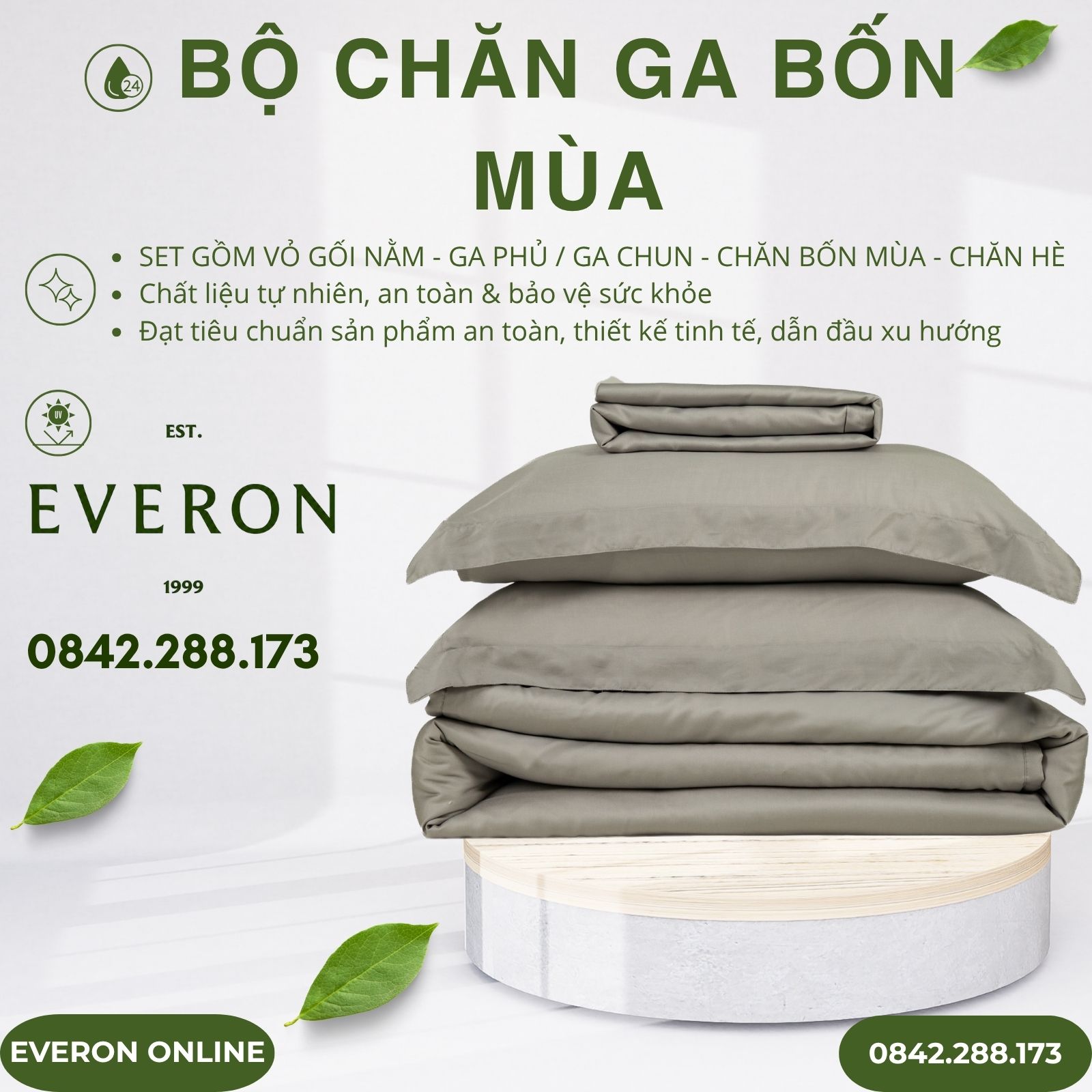 Bộ chăn ga Everon BSL711 Mist Lyocell Twill Bộ chăn ga Everon BSL711 Mist Lyocell Twill
