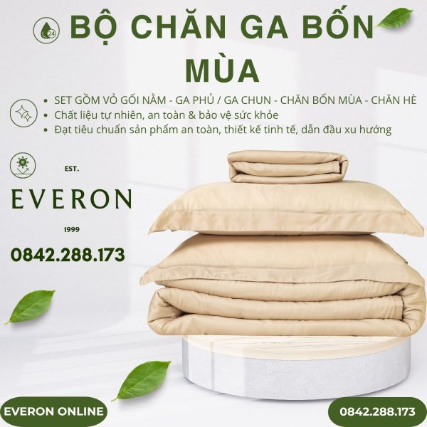 Bộ chăn ga Everon BSL712 Sandy Lyocell Twill chính hãng